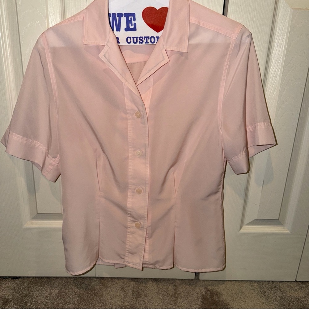 Christian Dior Light Pink Blouse sz 10 vintage